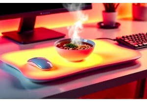 USB-Powered Noodle Soup Desk Mat: Stay Warm While You Work