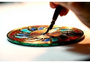 Traditional Copper Wire Inlay in Cloisonné Art