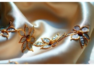 Admire the Precision of Micro Embroidery on Silk Fabric