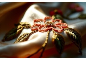 Hand Stitched Embroidery Details on Silk Garments