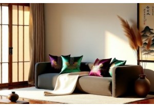 Oriental Aesthetic Home Styling Using Silk Embroidered Cushions and Throws