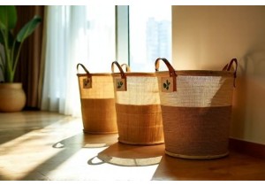 Creative Home Goods China Foldable Laundry Baskets with Bamboo Frames