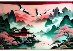 Premium Silk Scarves Featuring Classic Chinese Landscape ...