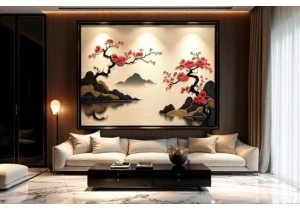 Hand Stitched Embroidery Art for Luxury Living Spaces