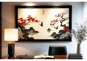 Double Sided Embroidery Framed Artwork Ideal for Luxury Office and Home Display