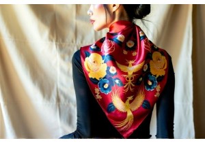 Silk Scarf Styling Tips Featuring Classic Chinese Floral and Phoenix Motifs